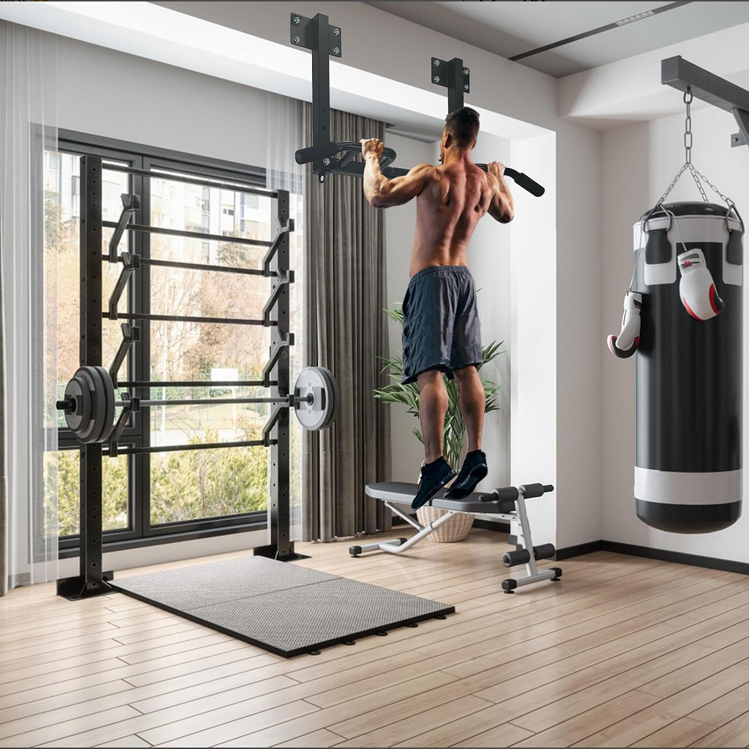 Wall Mount Multi Grip Pull Up Bars