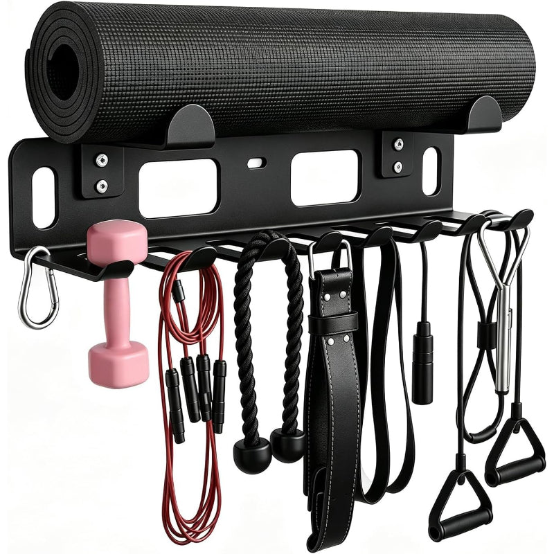Wall‑Mount Multi‑Purpose Home Gym Storage Rack