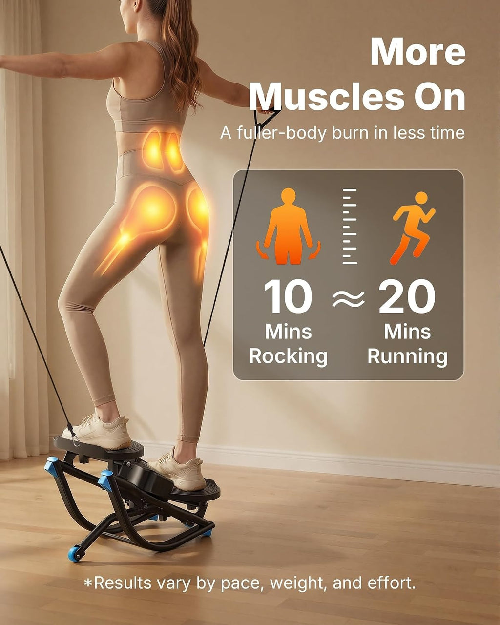 3D Rocking Stepper with Resistance Bands