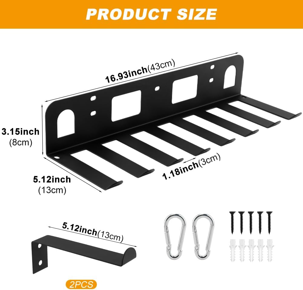 Wall‑Mount Multi‑Purpose Gym Equipment Storage Rack