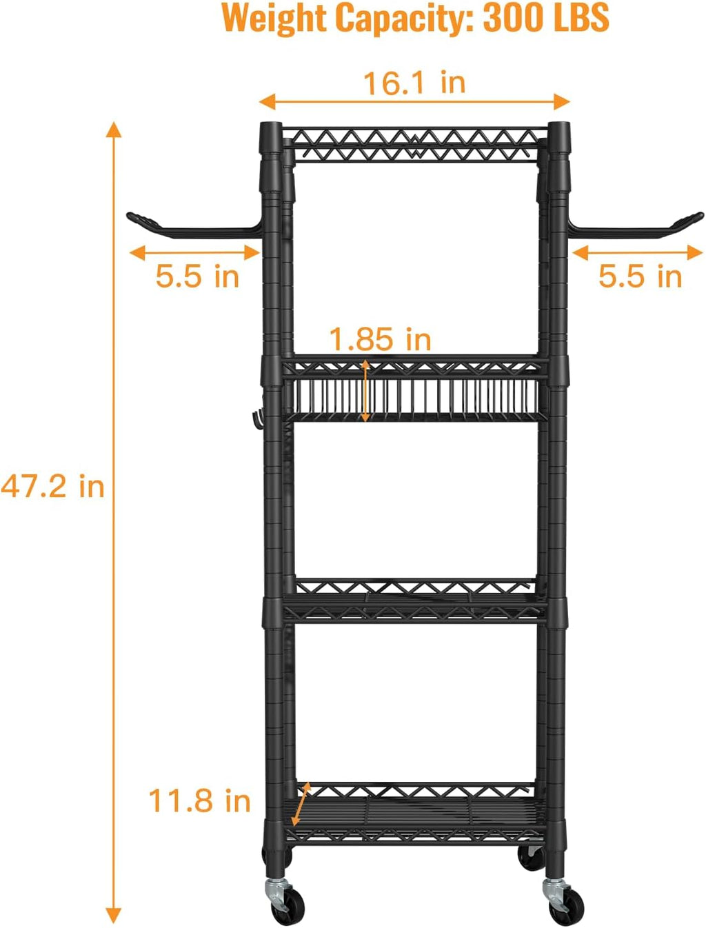Rolling 3‑Tier Workout Equipment Organizer