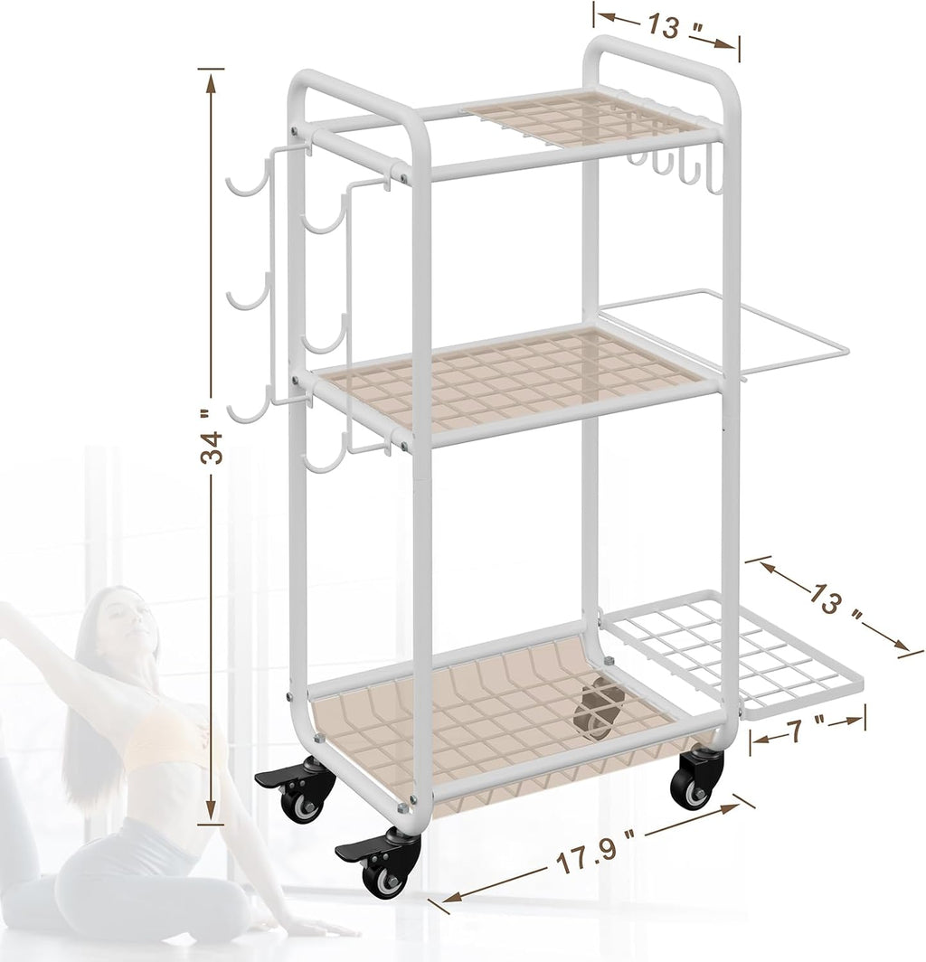 Rolling Multi‑Functional Home Gym Storage Rack