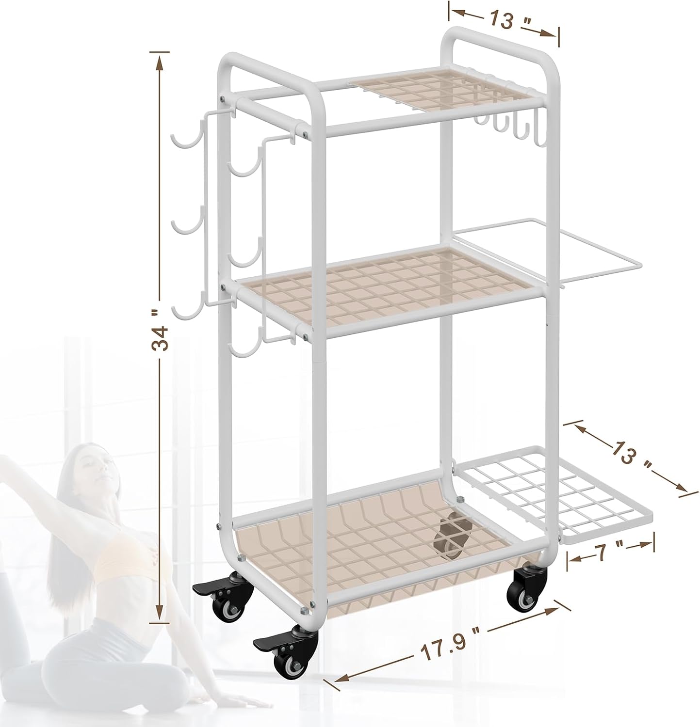 Rolling Multi‑Functional Home Gym Storage Rack