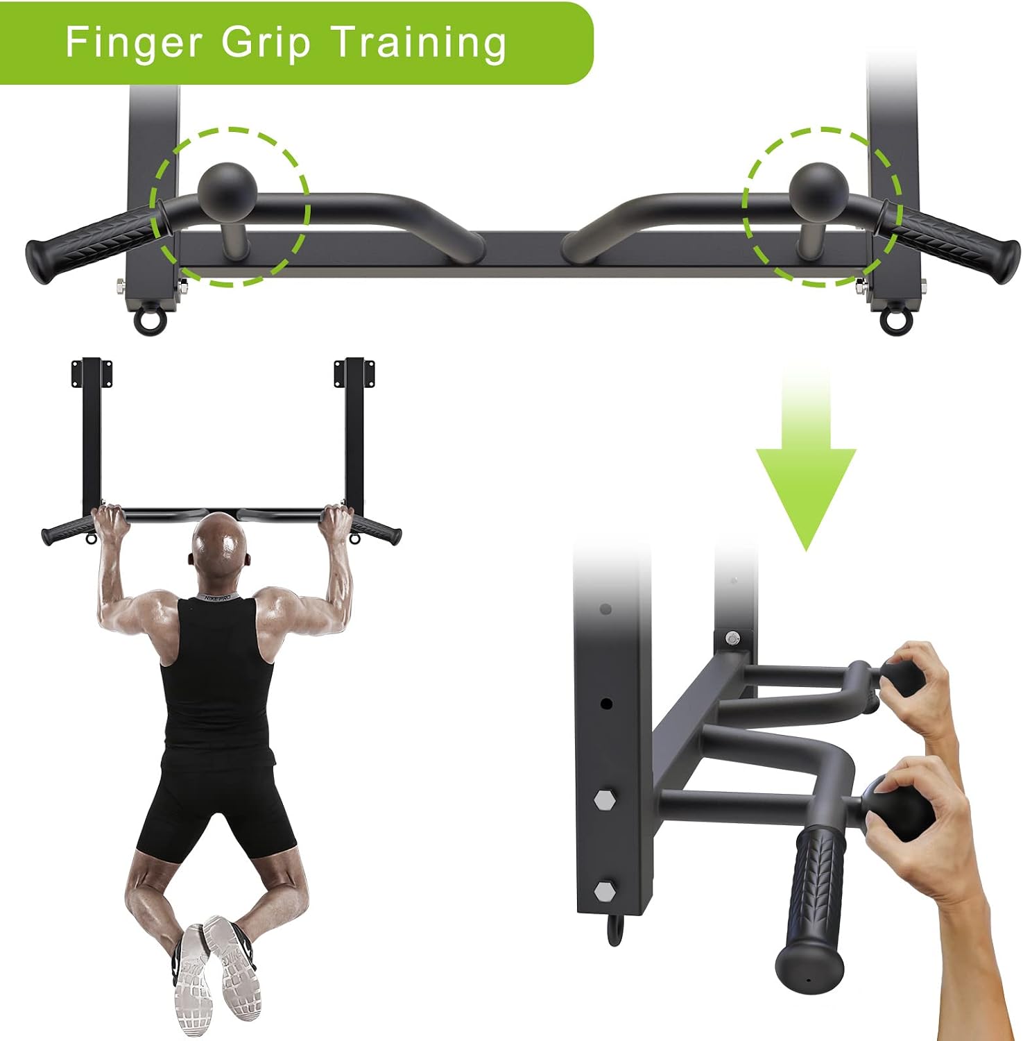 Ceiling‑Mounted Pull Up Bar with Hanger