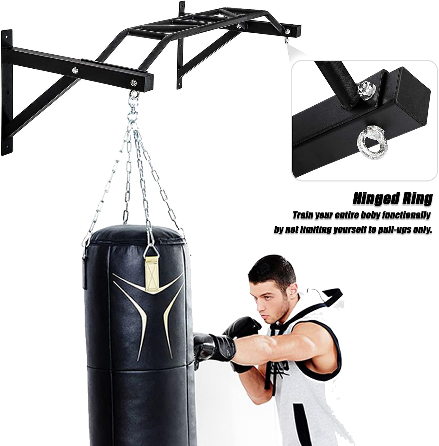 Wall‑Mounted Pull‑Up Bar with Dip Stand