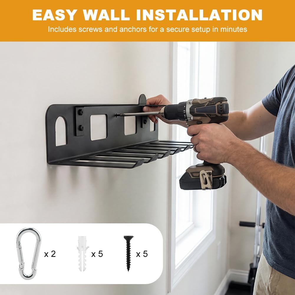Wall‑Mount Multi‑Purpose Gym Equipment Storage Rack