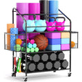 Rolling 3‑Tier Workout Equipment Storage Cart