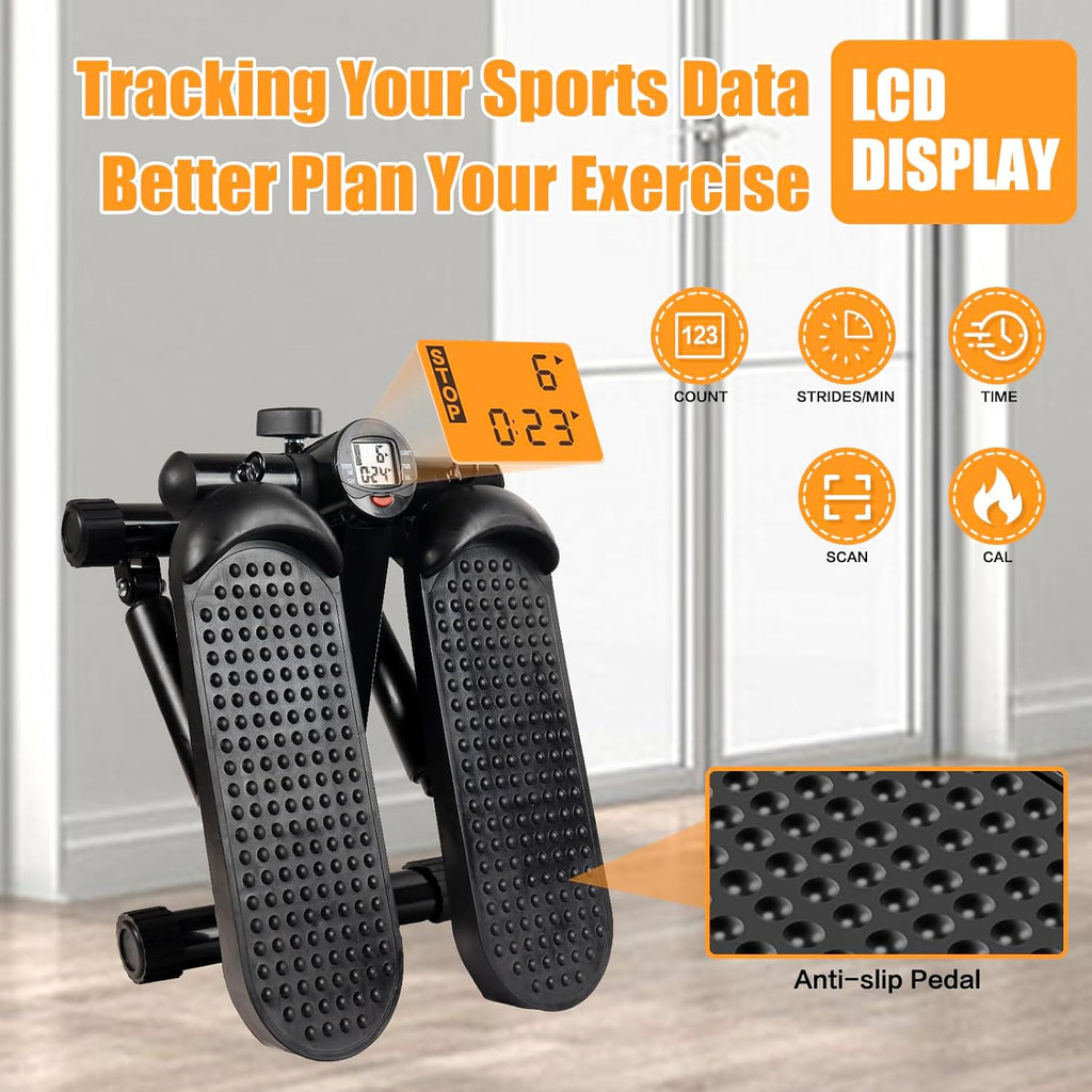 Mini Stepper with LCD & Resistance Bands