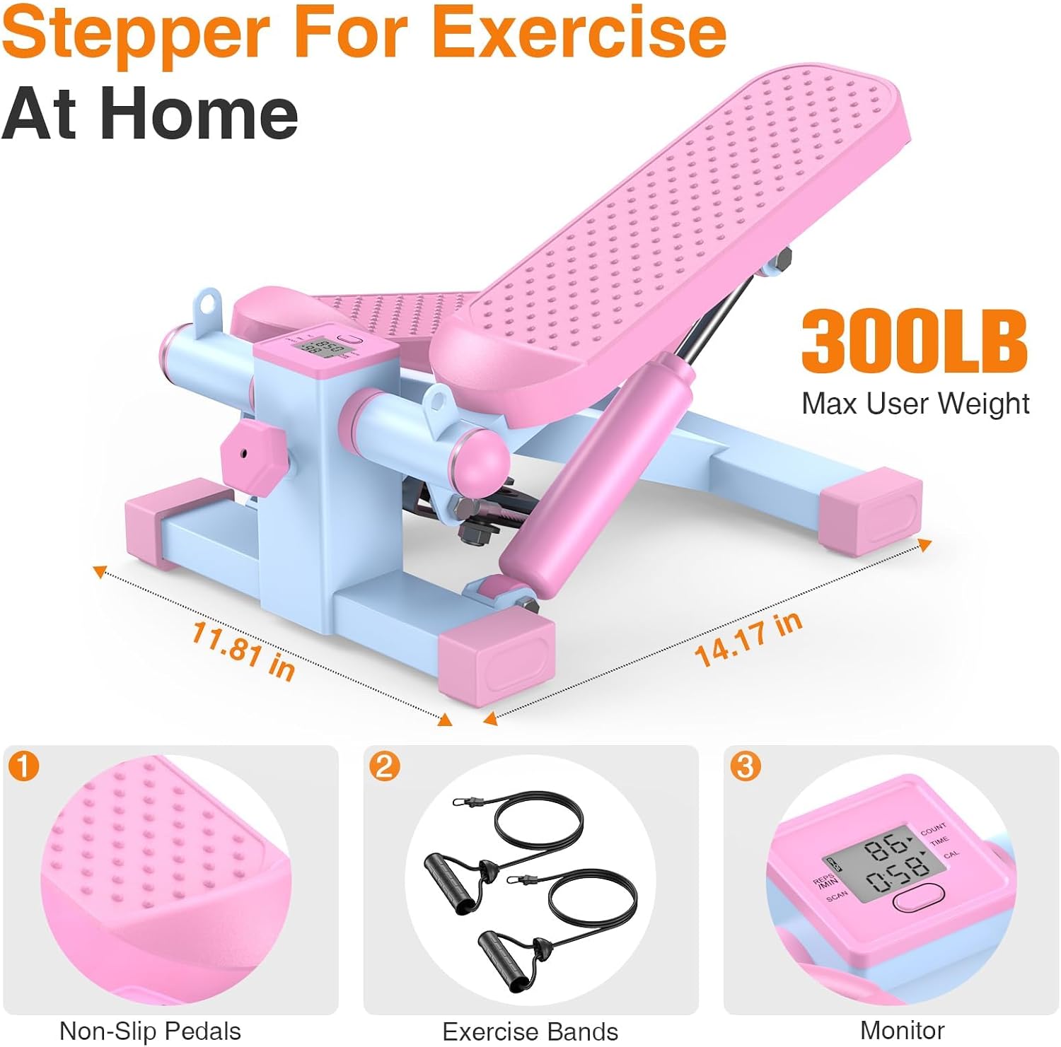 Mini Stair Stepper with Resistance Band