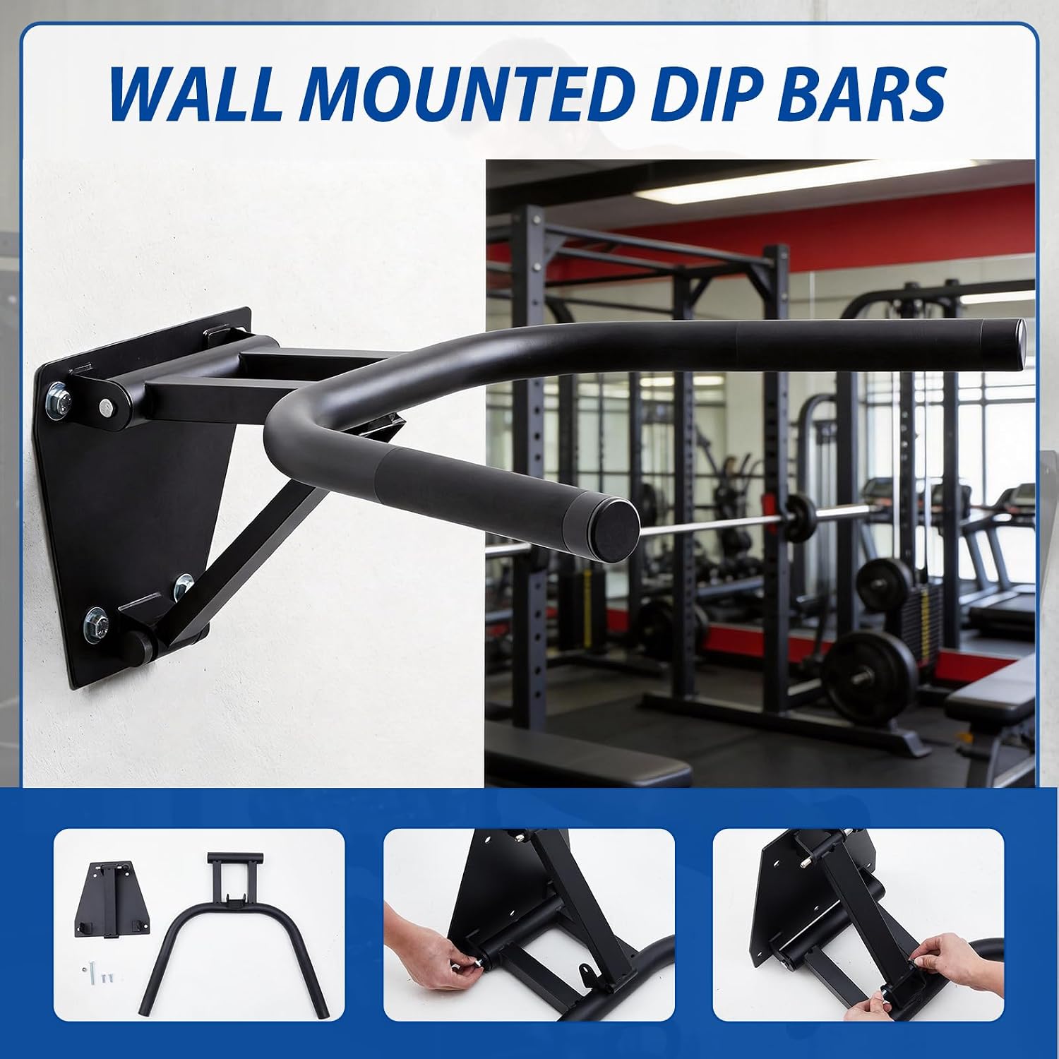 Wall‑Mounted Dip Station & Pull Up Bar