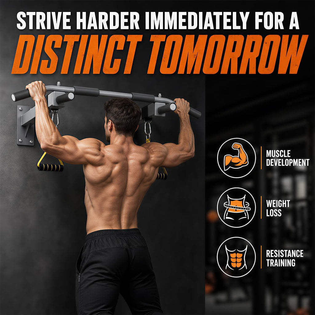 Wall‑Mounted Pull Up Bar with Dip Station