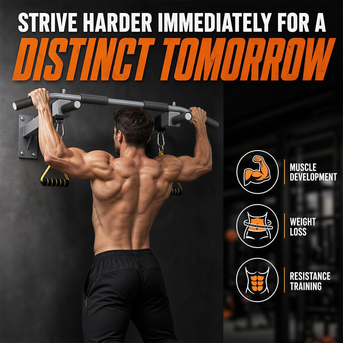 Wall‑Mounted Pull Up Bar with Dip Station