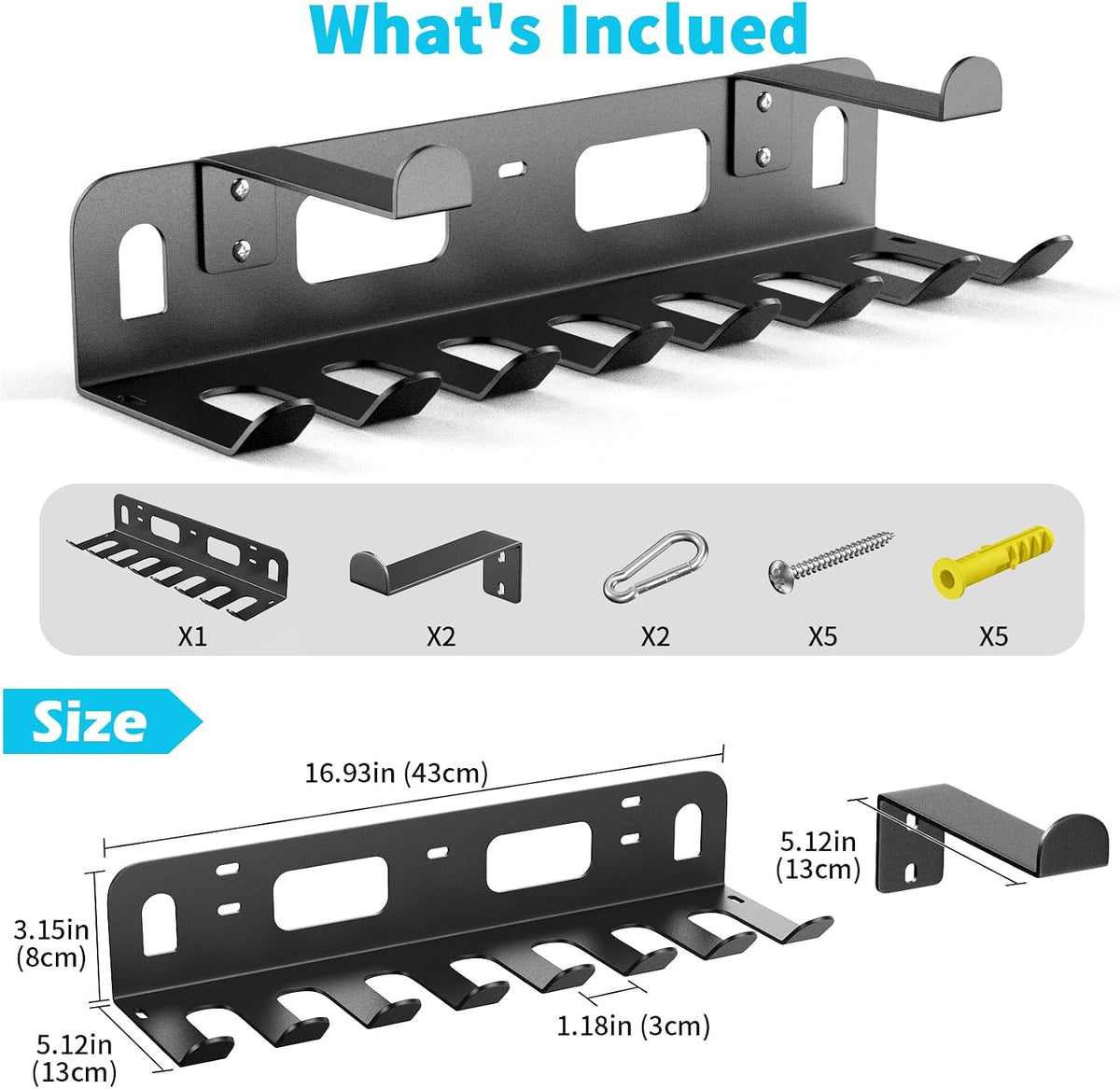 Wall‑Mount Multi‑Purpose Gym Storage Rack