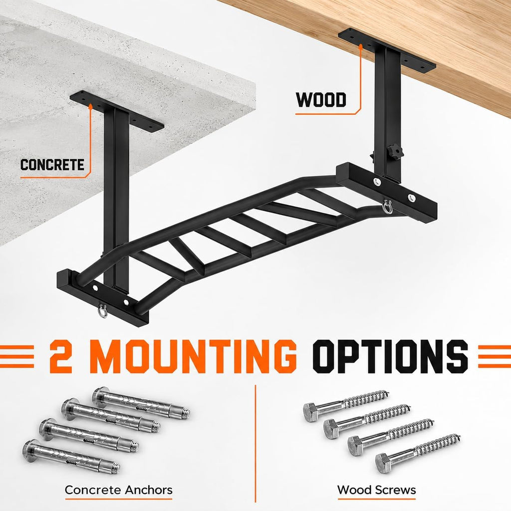 Ceiling‑Mounted Multi‑Grip Pull‑Up Bar