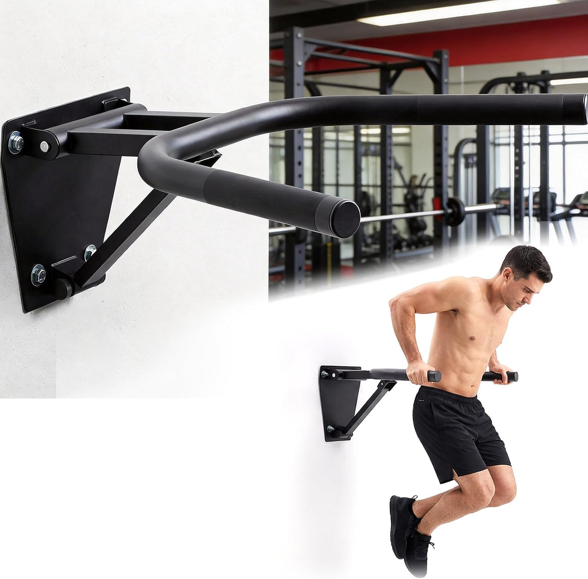 Wall‑Mounted Dip Station & Pull Up Bar