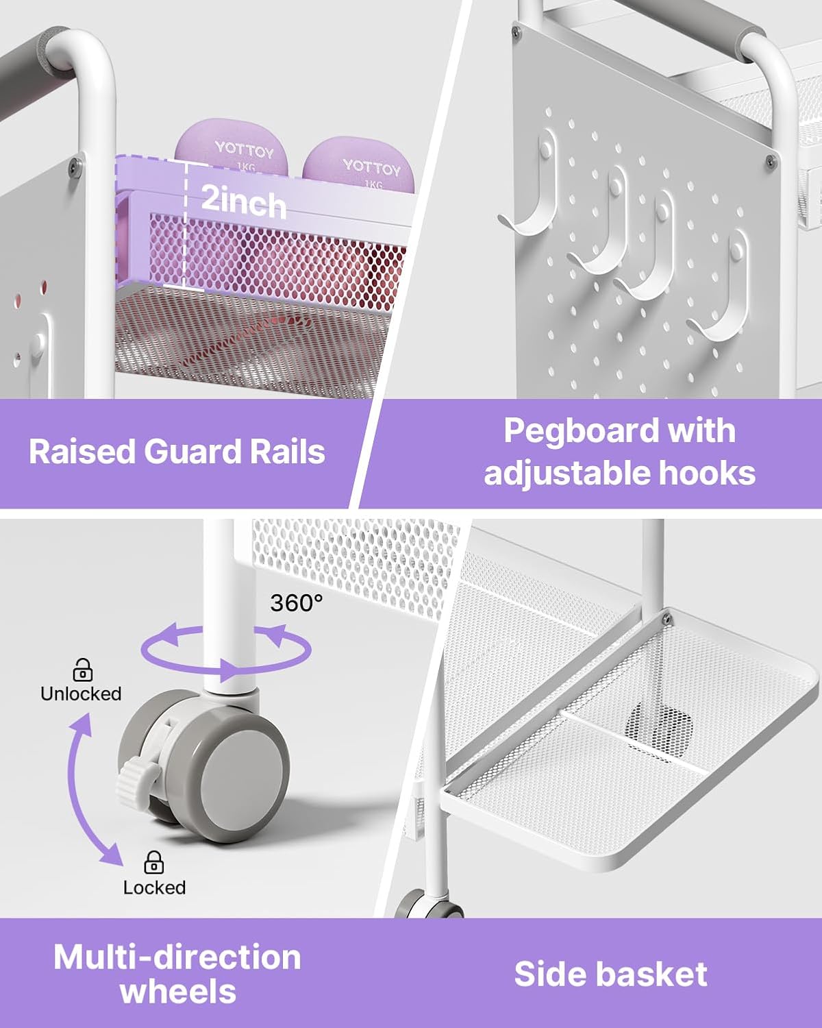 3‑Tier Multi‑Purpose Gym Storage Rack with Hooks & Basket