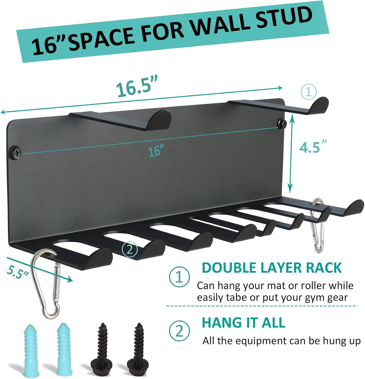 Wall‑Mount Multi‑Purpose Gym Storage Rack