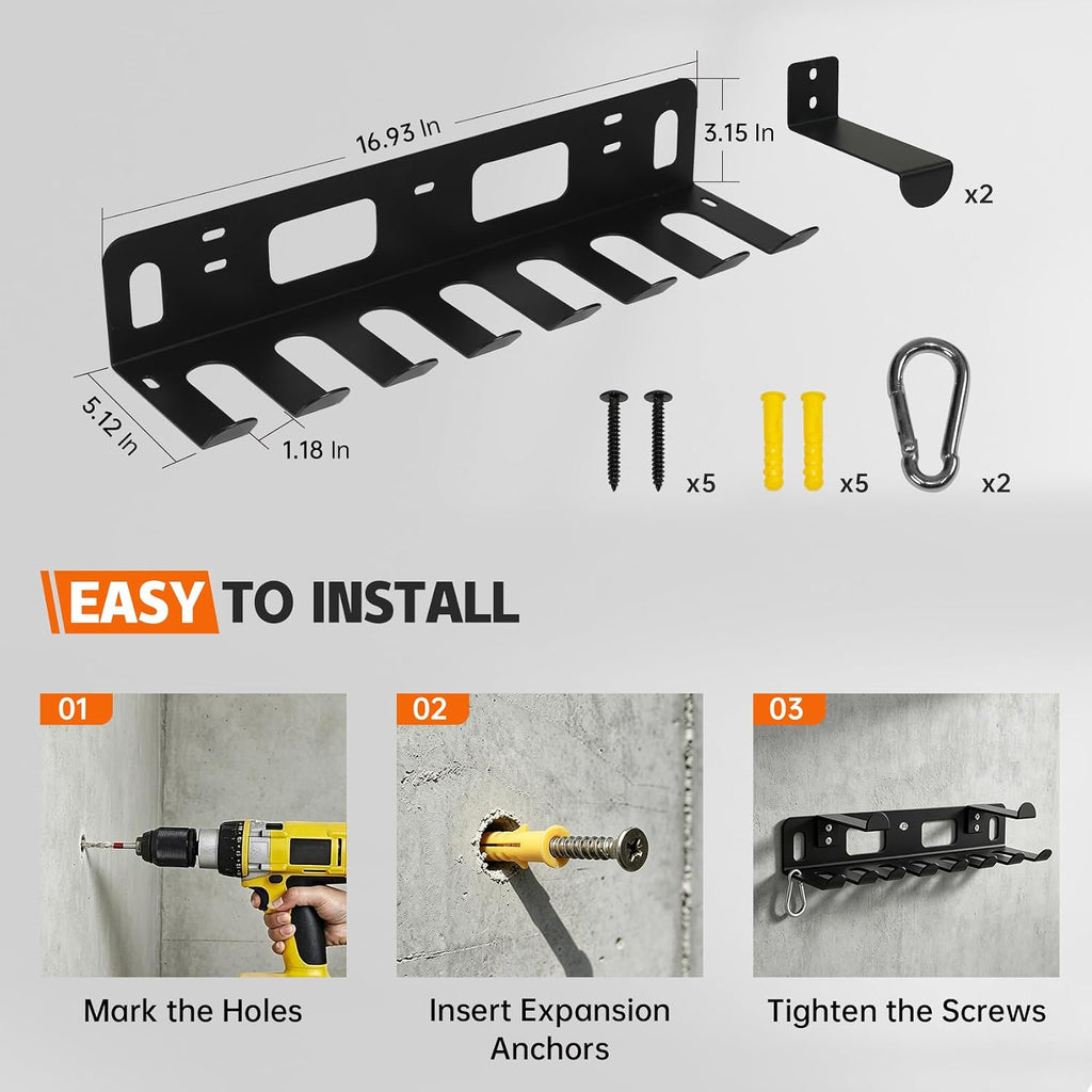 Wall‑Mount Multi‑Purpose Home Gym Storage Rack
