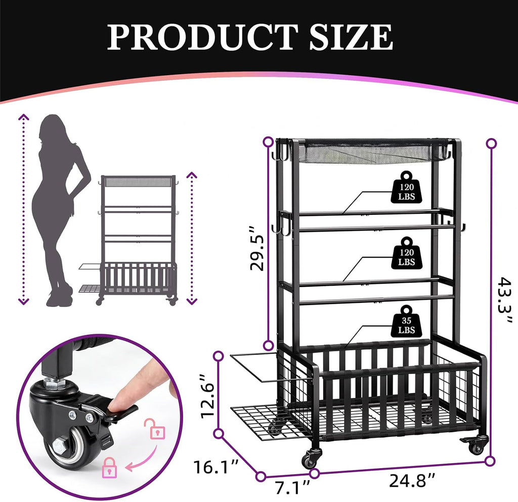 Rolling Adjustable Heavy‑Duty Dumbbell Storage Rack