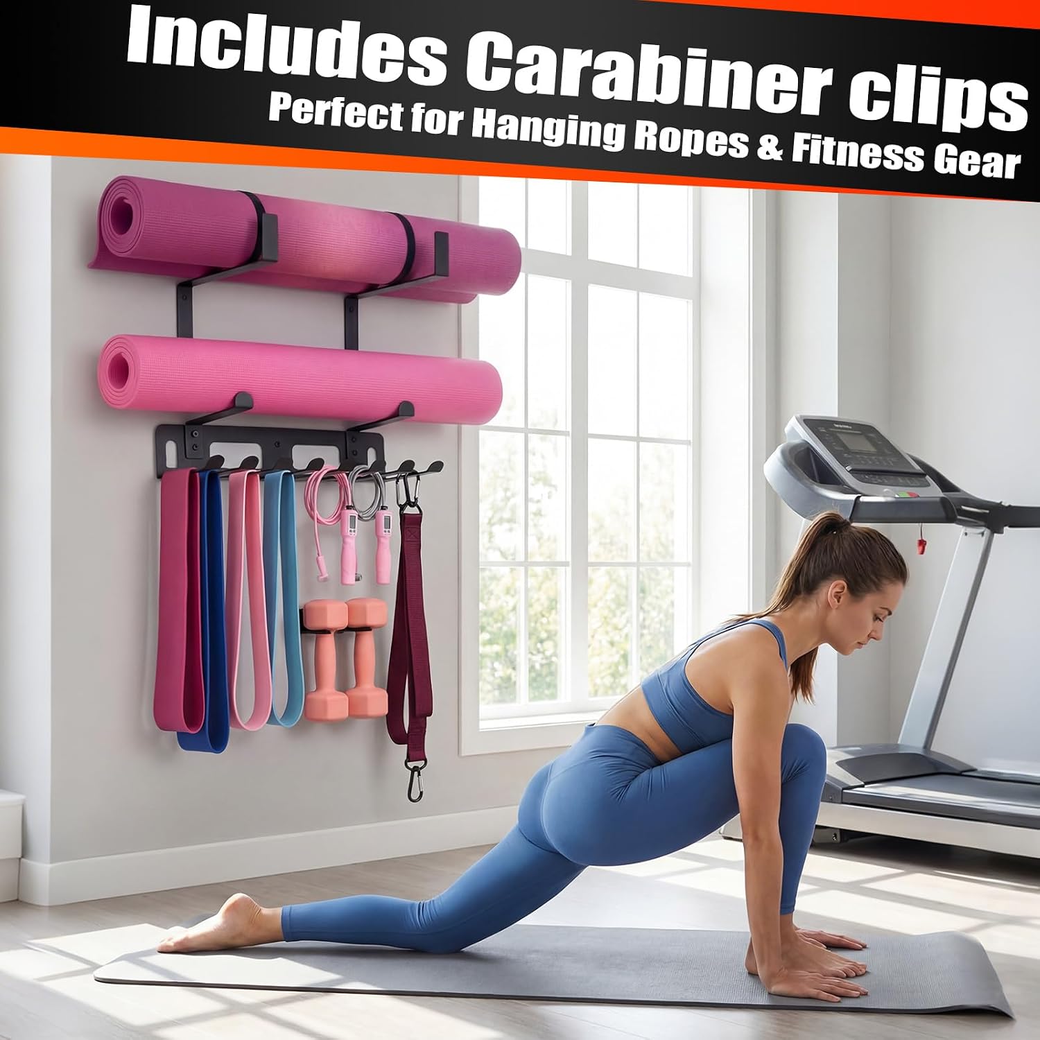 Wall‑Mount Multi‑Hook Gym Storage Rack