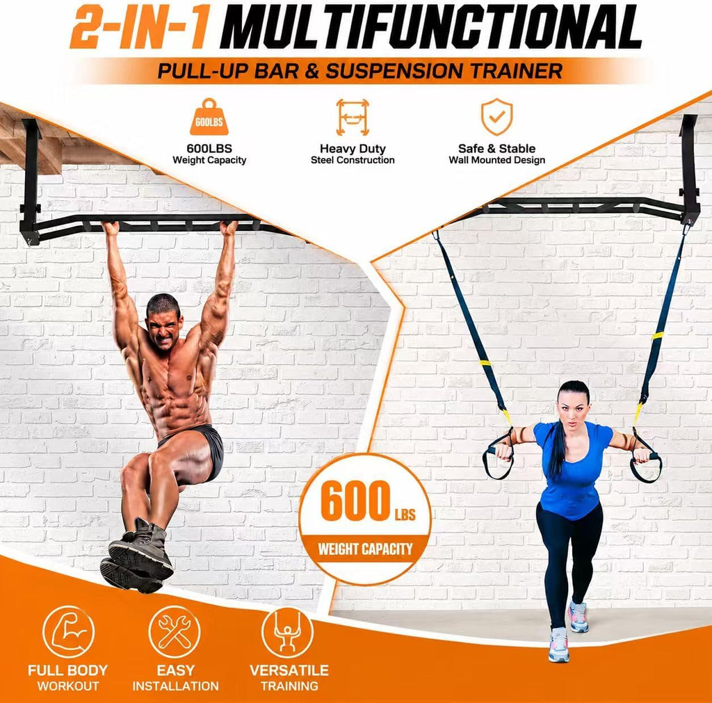 Ceiling‑Mounted Multi‑Grip Pull‑Up Bar