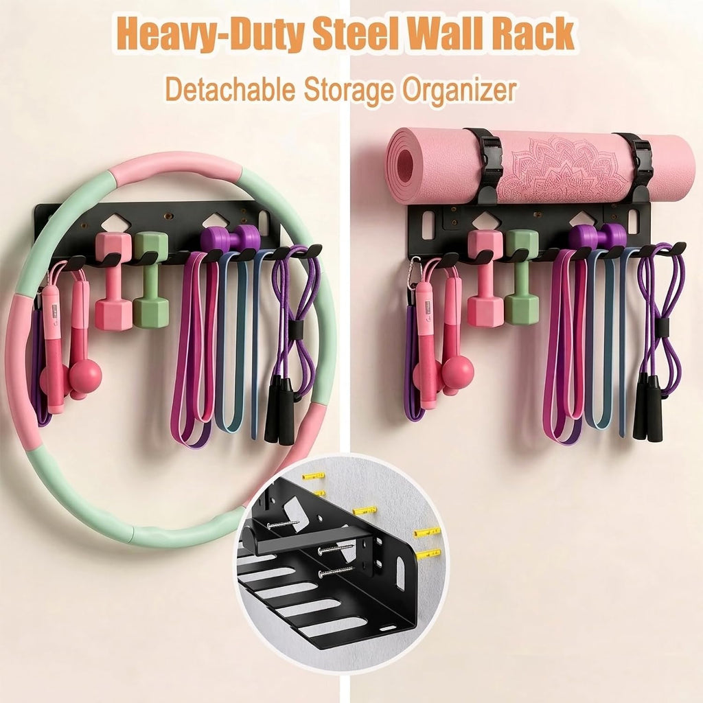 Wall‑Mount Steel Gym Storage Rack