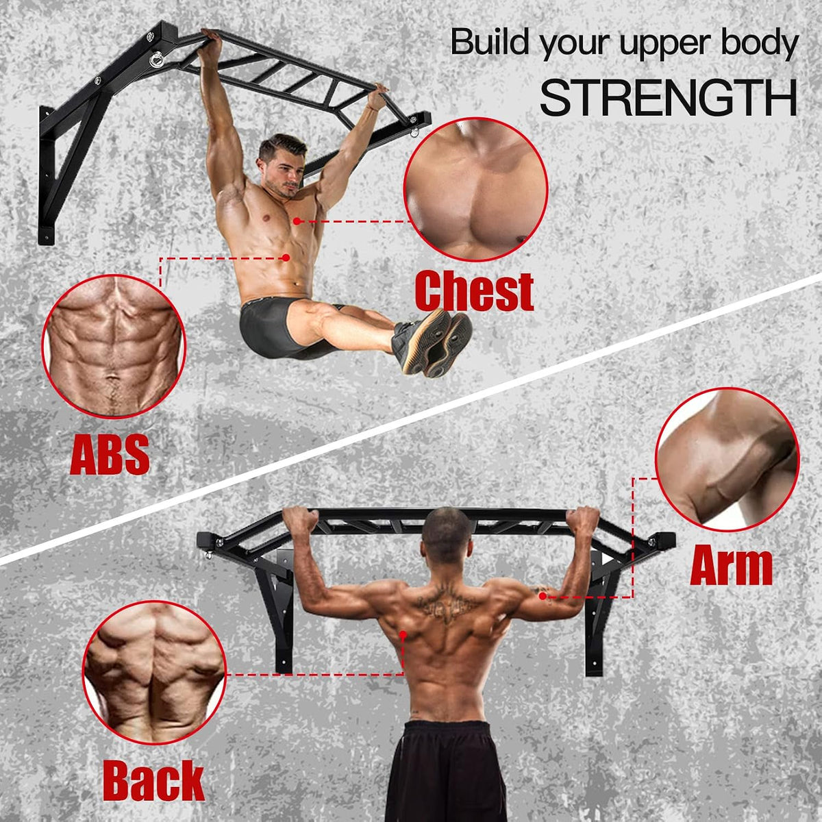 Wall‑Mounted Pull‑Up Bar with Dip Stand