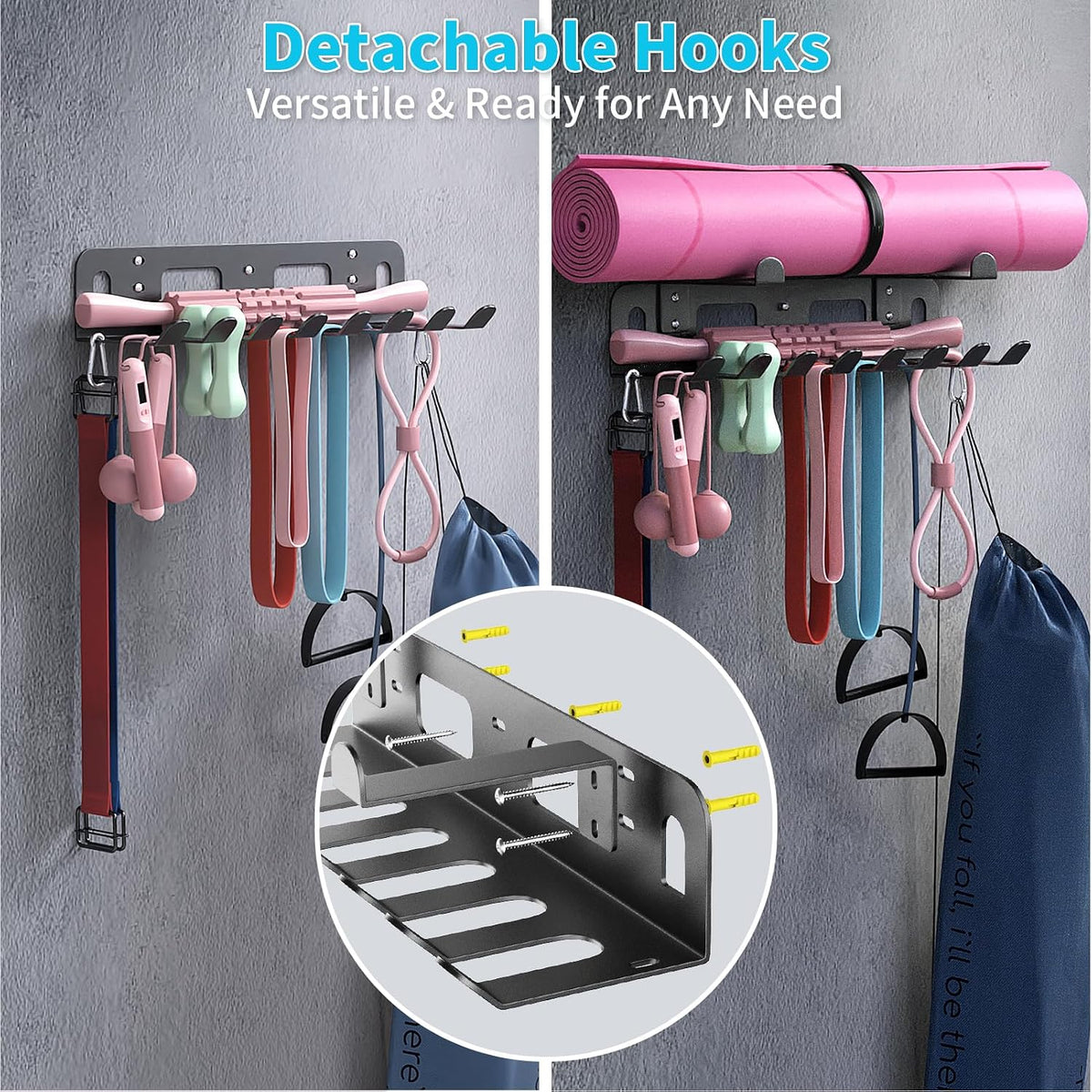 Wall‑Mount Multi‑Purpose Gym Storage Rack