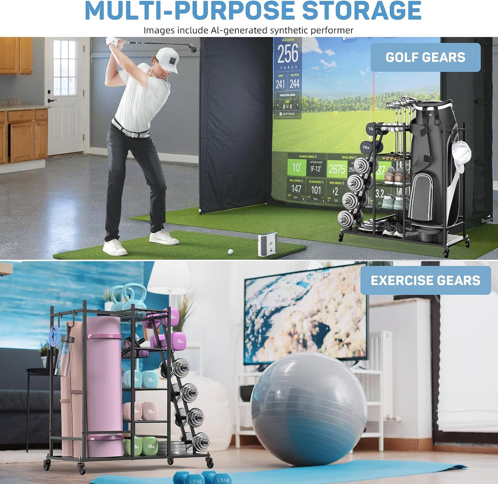 Home Gym Dumbbell & Yoga Mat Storage Rack