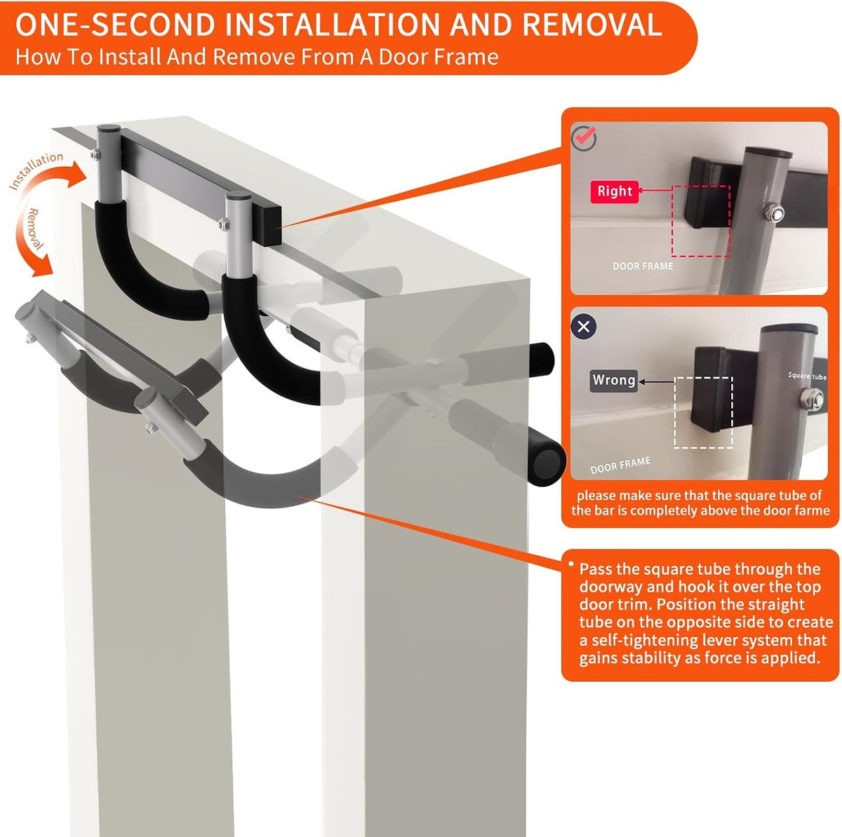 Doorway Multi‑Grip Pull‑Up Bar