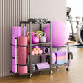 Rolling 6‑Tier Home Gym Storage Rack
