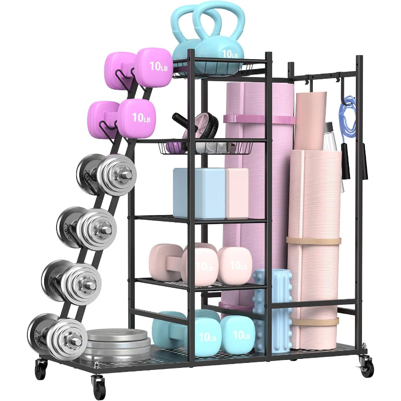 Home Gym Dumbbell & Yoga Mat Storage Rack