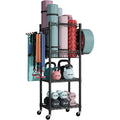 Rolling 3‑Tier Workout Equipment Organizer