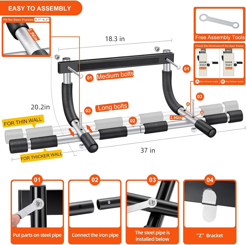 Doorway Multi‑Grip Pull‑Up Bar