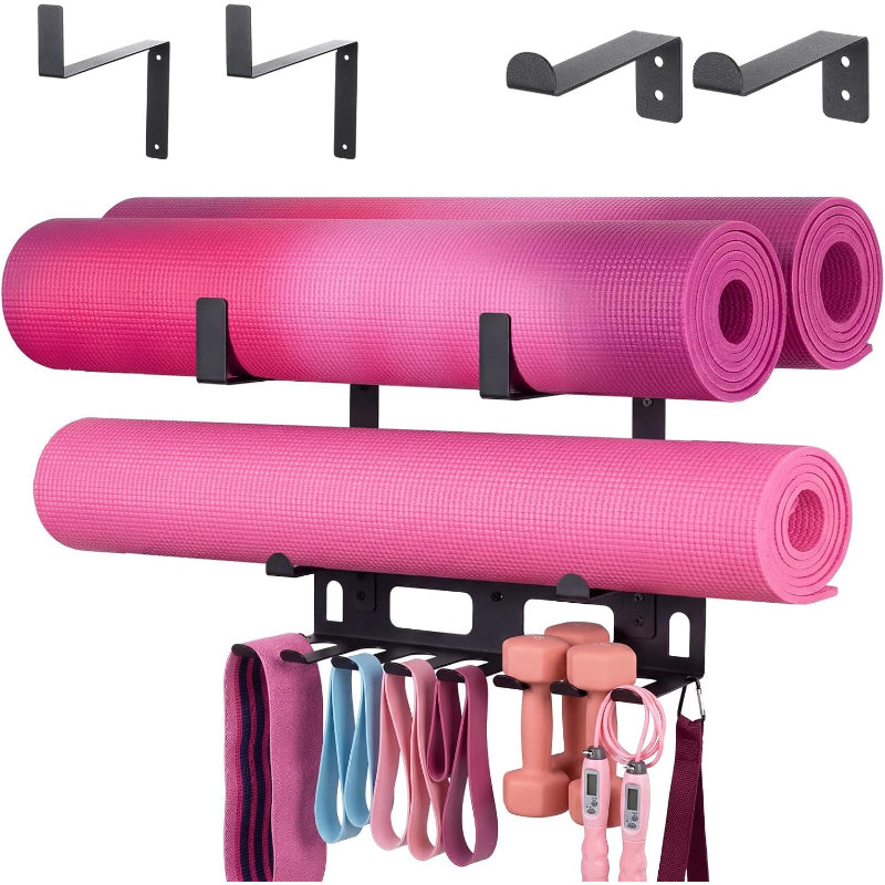 Wall‑Mount Multi‑Hook Gym Storage Rack