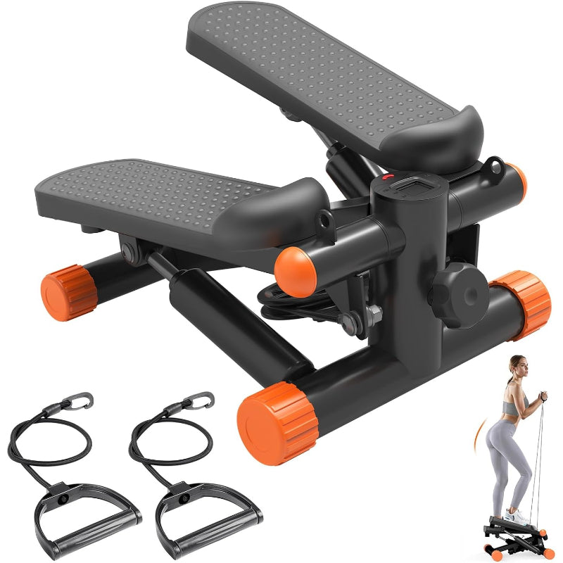 Hydraulic Mini Stepper with LCD & Resistance Bands
