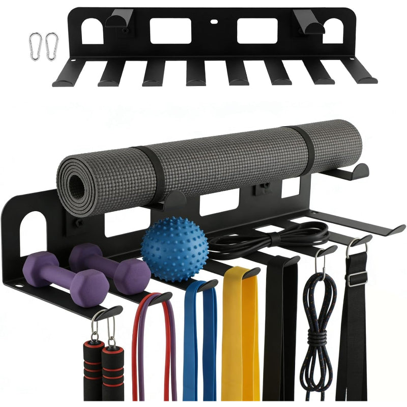 Wall‑Mount Multi‑Purpose Gym Equipment Storage Rack